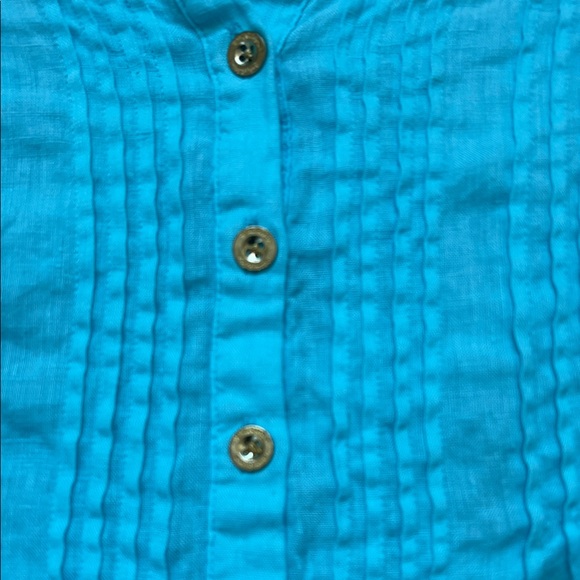 Lilly Pulitzer (2) BUNDLE Vibrant Teal Pink 100% Linen Sarasota Tunics Size S - Picture 4 of 16